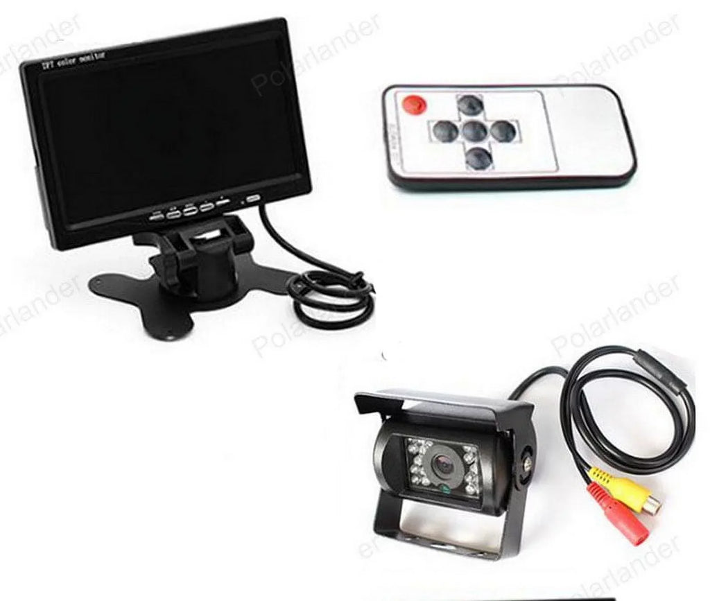 RV 18 12V/24V for parking TFT Monitor LED cable Truck Vision+32 reverse feet LCD Night Car IR 7inch with camera Bus Van Car system