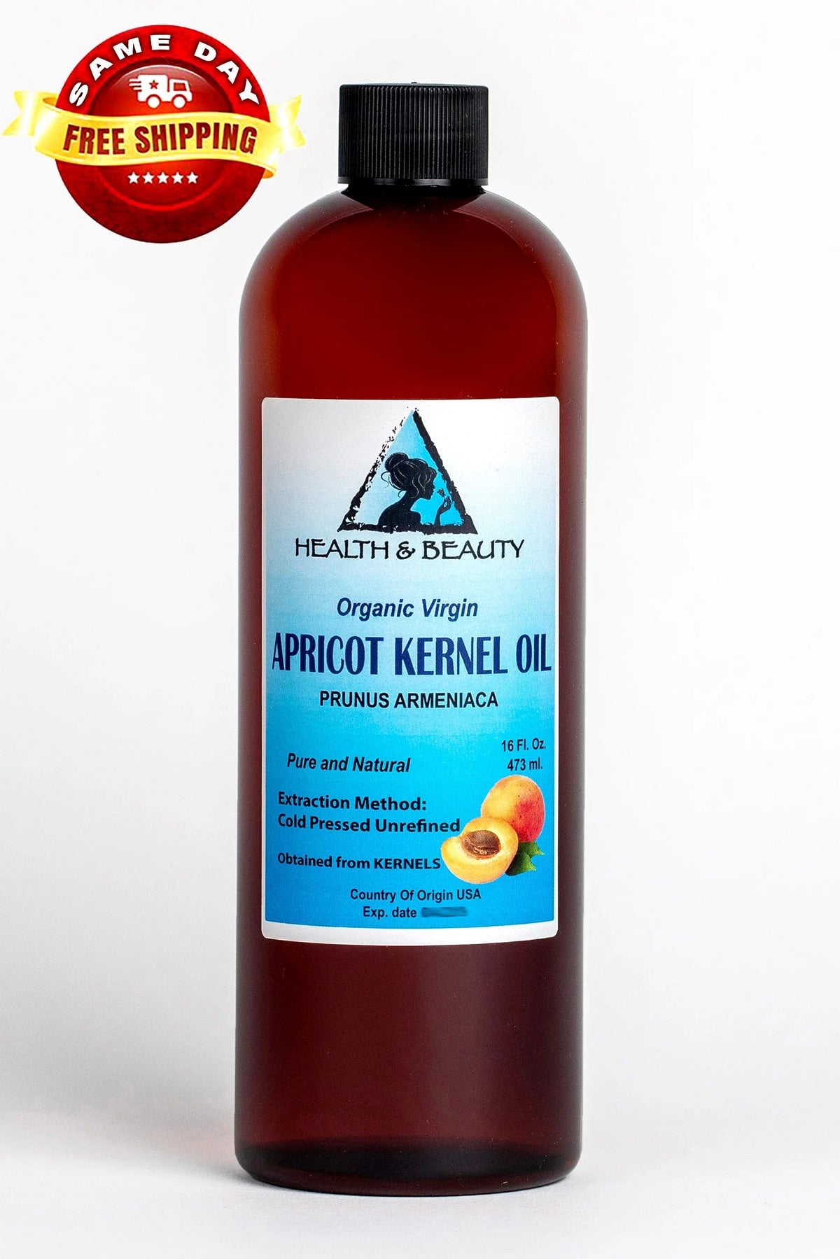 Organic Natural Pure Virgin Raw Apricot Kernel oz 32 Unrefined Pressed Oil Cold
