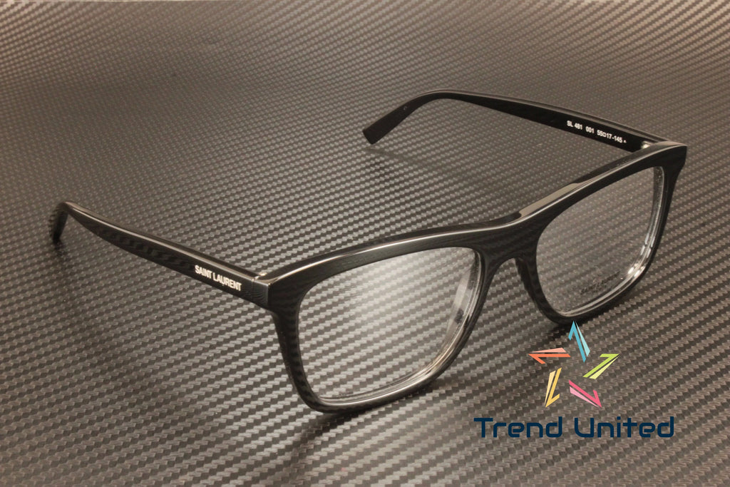 Rectangular LAURENT 001 mm 481 SL 55 Eyeglasses SAINT Men's Black Squared