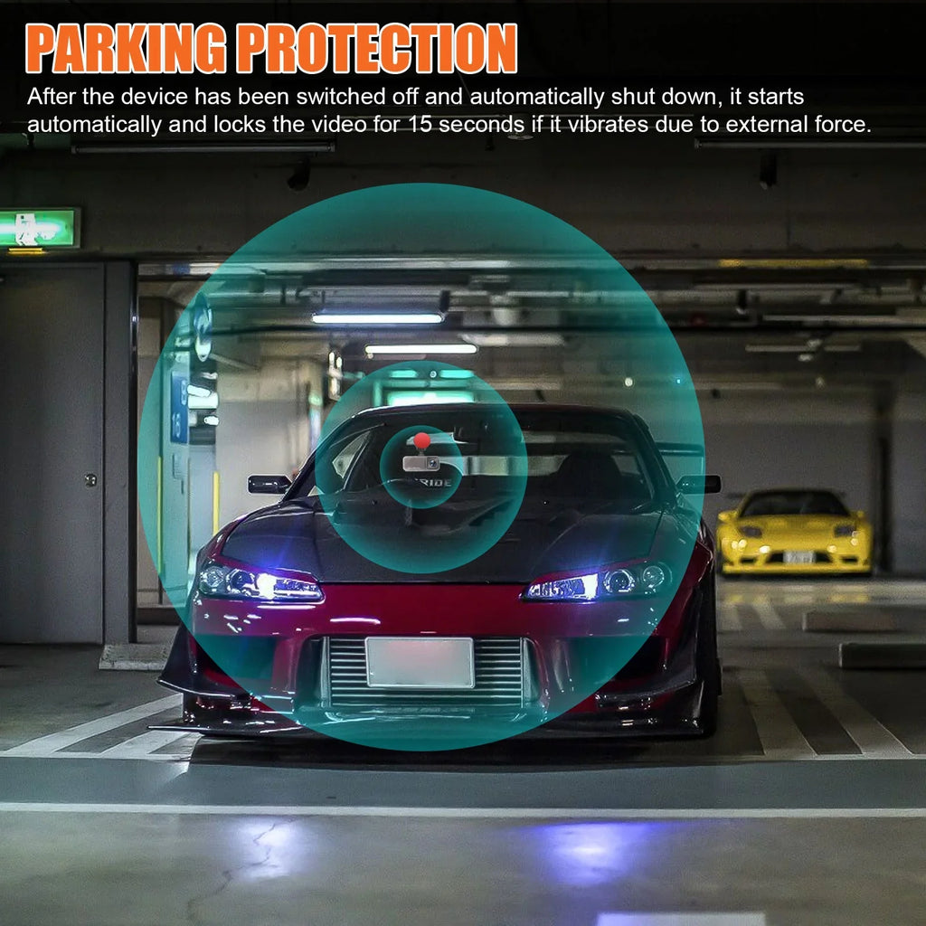 Dash Dual Detection, 170° 1080P Dash Cars, Camera Black Recorder WDR, Dual Motion 3.16inch TSV Camera Rear Angle G-Sensor, Cam, Front with Wide and Parking Dashboard for Monitoring, Display,