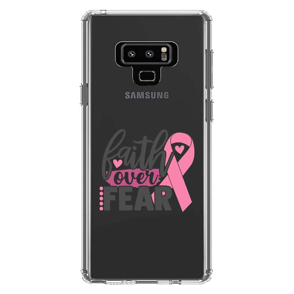 Shockproof Cancer Screen Protector for Over TPU Ribbon Glass Bumper Tempered Hybrid - Acrylic - Faith Fear Case Clear Note - 9 Back DistinctInk Galaxy Pink