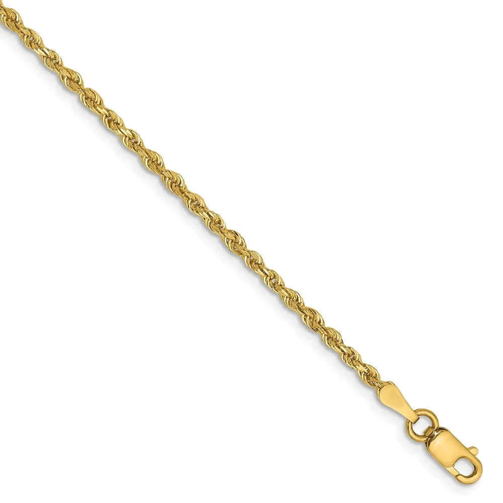 Teens; Diamond Chain for Cut and Yellow Gold Women 2.00mm Chain and Bracelet; 14kt for Rope Quadruple Adults Real Men