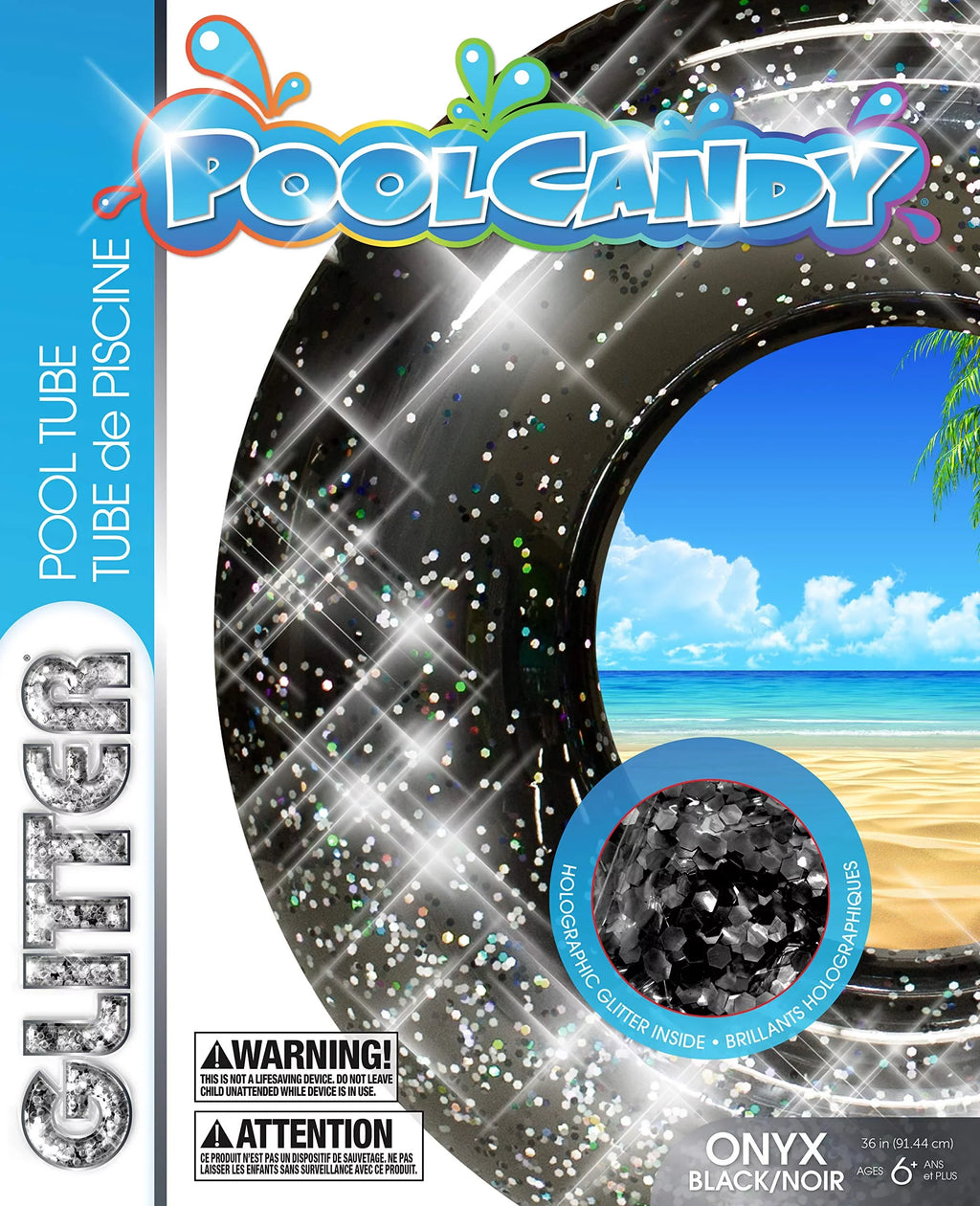 48"- Glitter Glitter Tube Black Pool