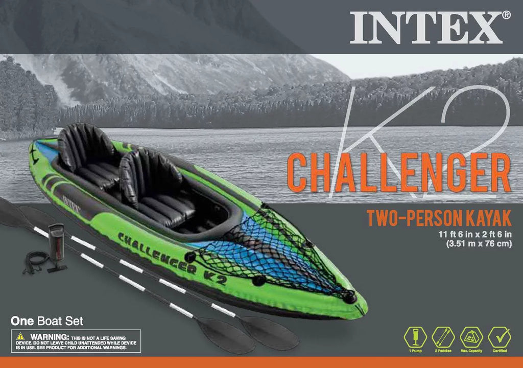 Sporty And Intex Challenger 2-Person Pack) Inflatable + Kayak Pump (3 Oars K2