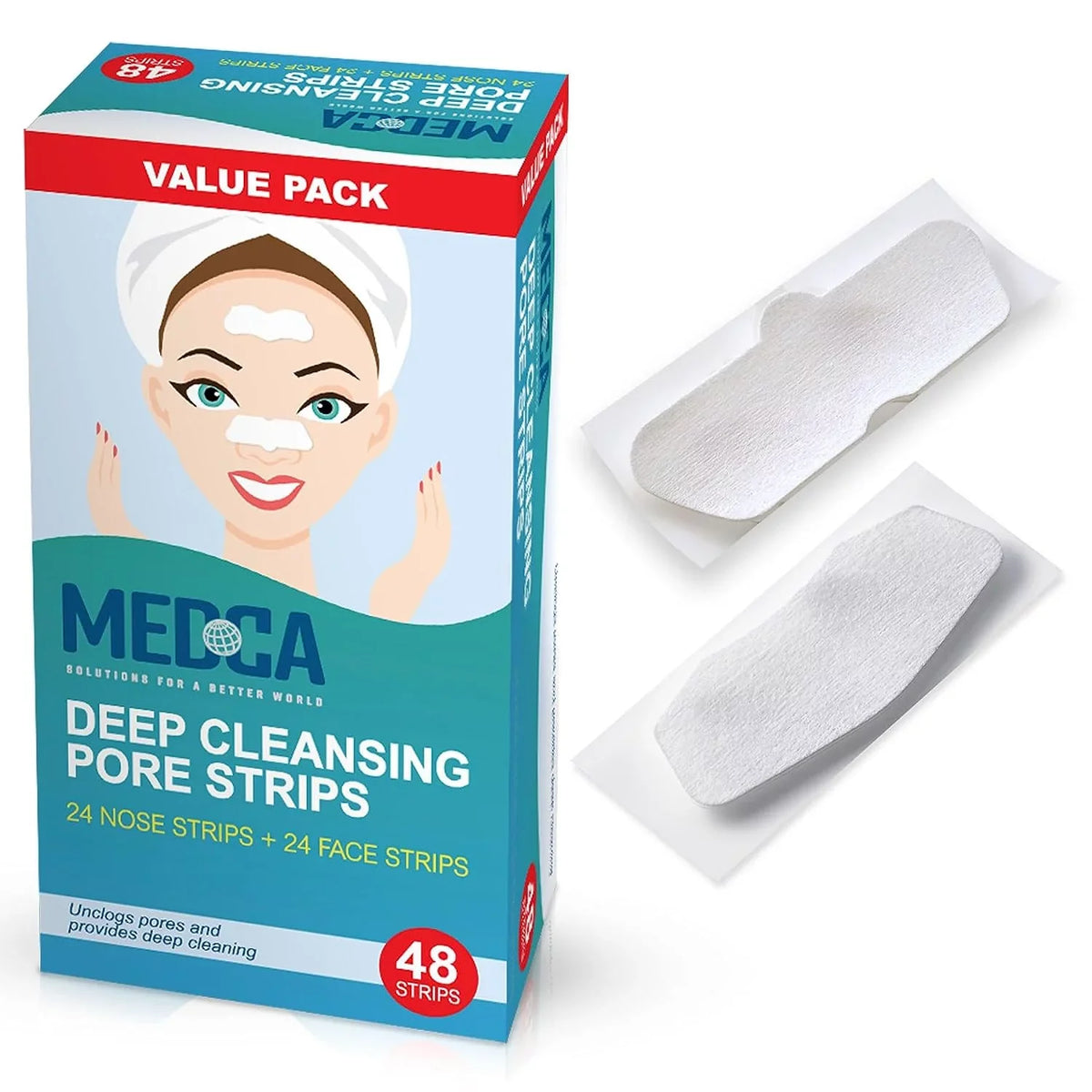 Deep Pack, Cleansers Facial MEDca Combo 48 Pore Cleansing Strips Sensitive Strips