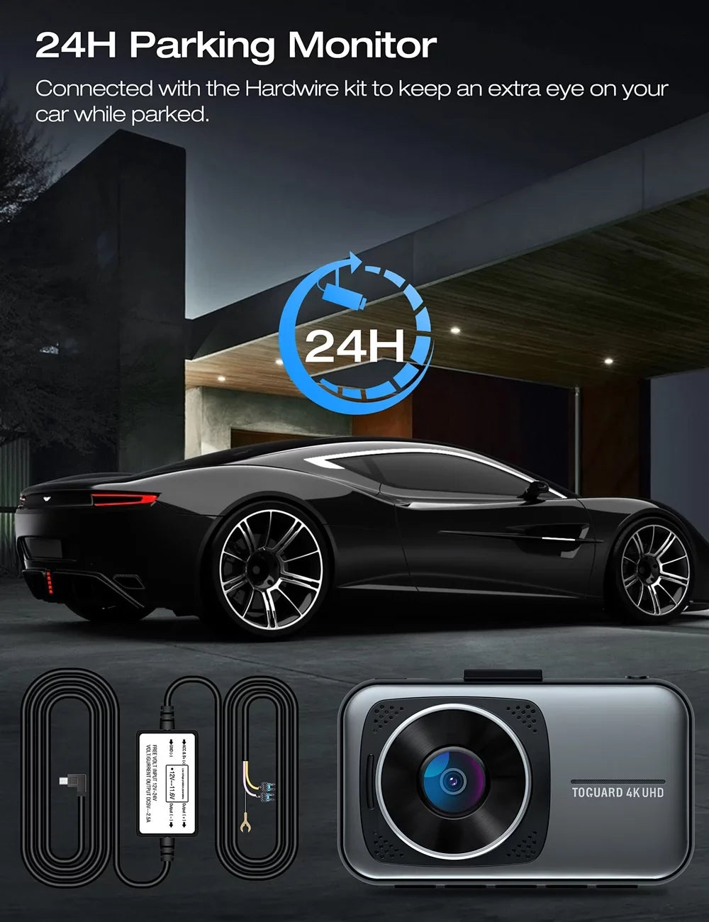 with Dash Car Parking Rear Camera 3" Front 4K+1080P 256GB and Cars, for Support Dual Cam Cam Monitor, Dash Dash