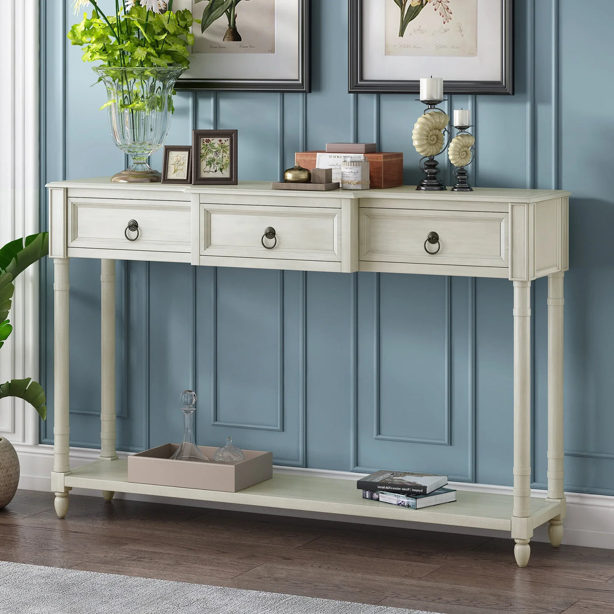 Table SKU: Shelf Table with White, and WF189574AAK) (Antique Projecting Drawers Console with Drawers Entryway Long Sofa OLD for
