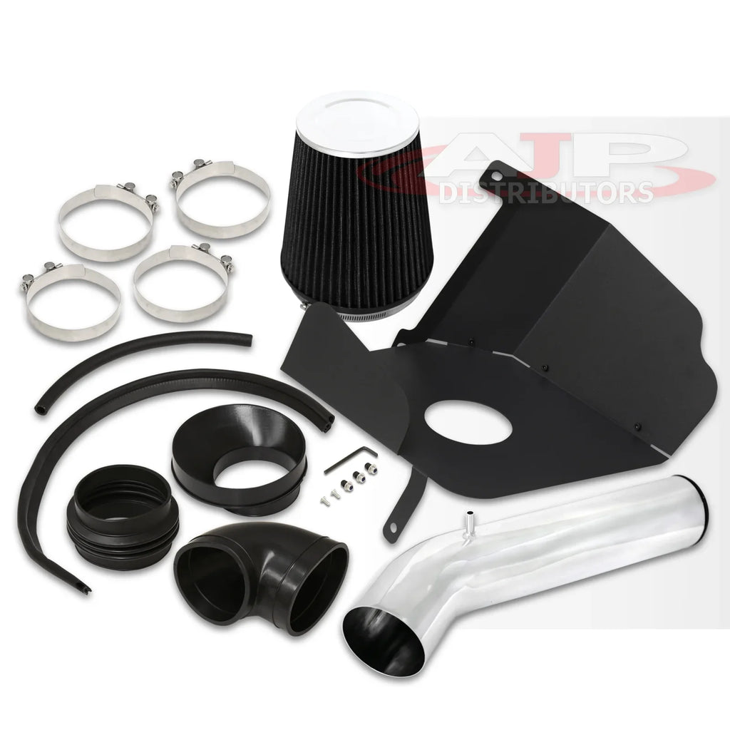 XL Filter Cold Intake For Tahoe Polish System Escalade Sierra + Yukon Aluminum V8 Cadillac Silverado Air Distributors AJP Pipe Suburban Compatible/Replacement Induction Heat Chevy Avalanche GMC Shield
