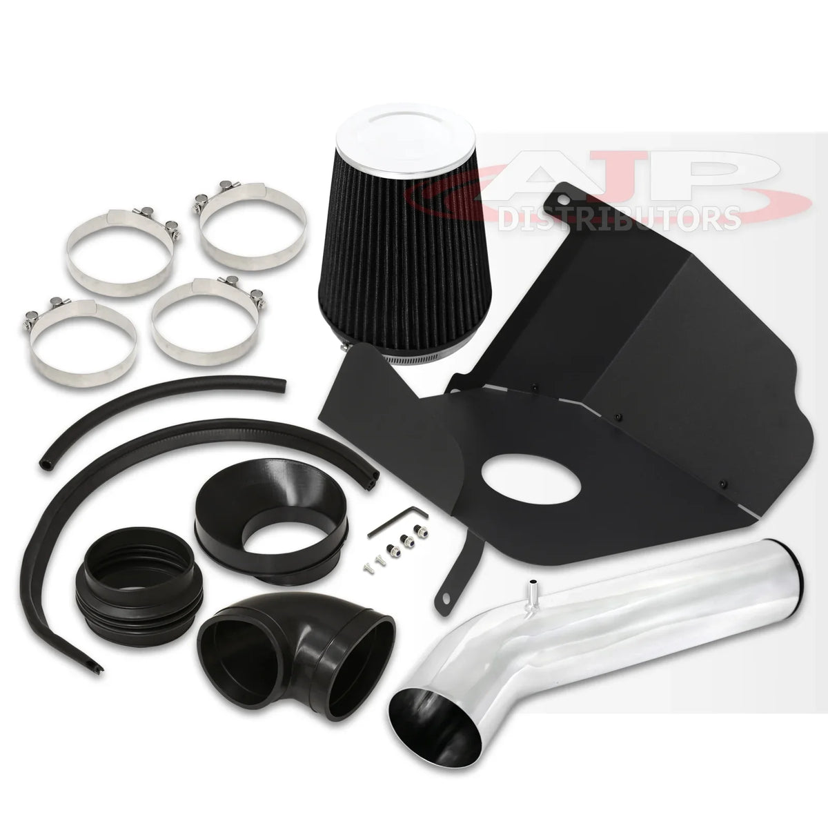 XL Filter Cold Intake For Tahoe Polish System Escalade Sierra + Yukon Aluminum V8 Cadillac Silverado Air Distributors AJP Pipe Suburban Compatible/Replacement Induction Heat Chevy Avalanche GMC Shield