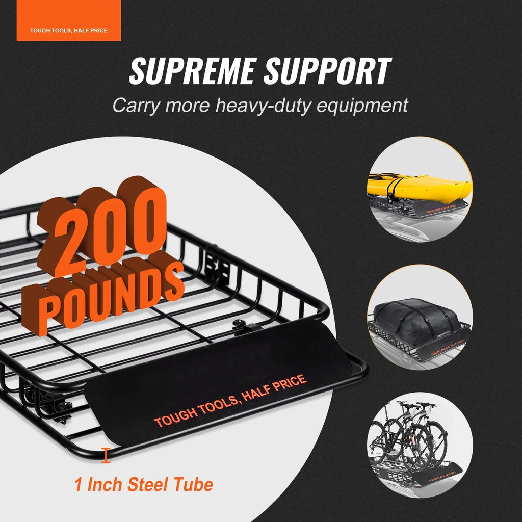 Duty Cargo 200 Rack Top Heavy Car LBS 46"x36"x4.5" BENTISM Truck Roof SUV Basket Capacity for Holder