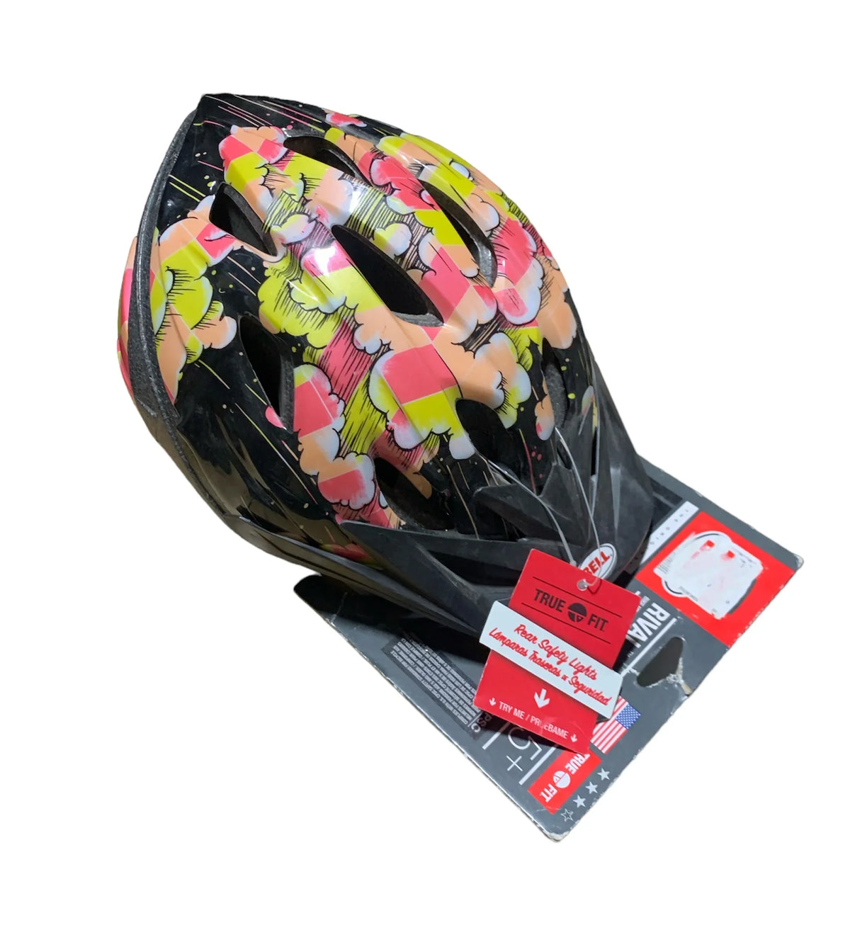 AGES Bicycle Bike Fit Kids Rear 5+ True Bell Helmet Safety Lights
