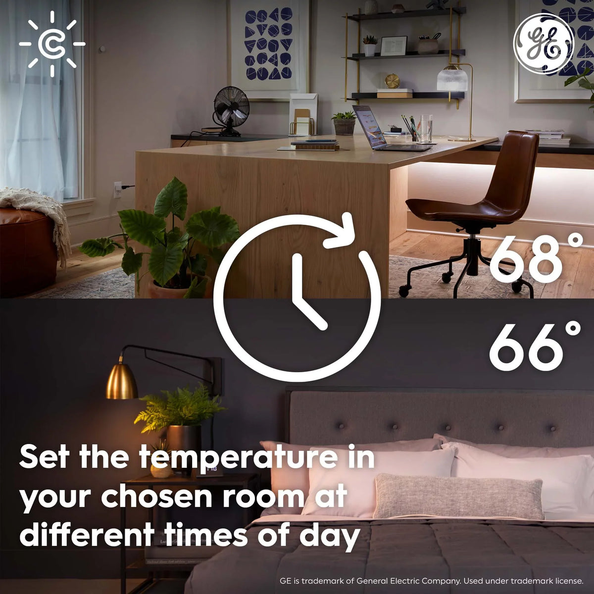 CYNC App Smart Sensor, Humidity in Pack) Schedules Separately), Smart Sensor, Thermostat Temperature Thermostat (1 Set with CYNC CYNC (Sold Sensor, GE Works