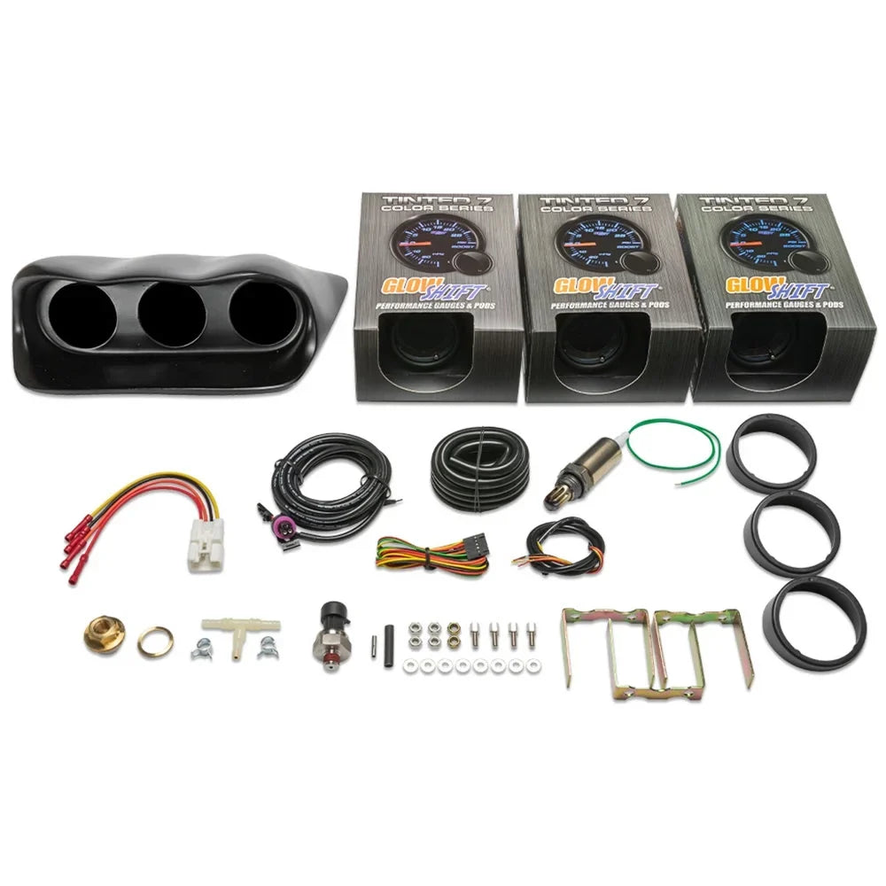 Package Gauge Tinted 2002-2007 GlowShift GS5 Dashboard WRX Set with Impreza Gauge Color Fiberglass Triple 7 Subaru