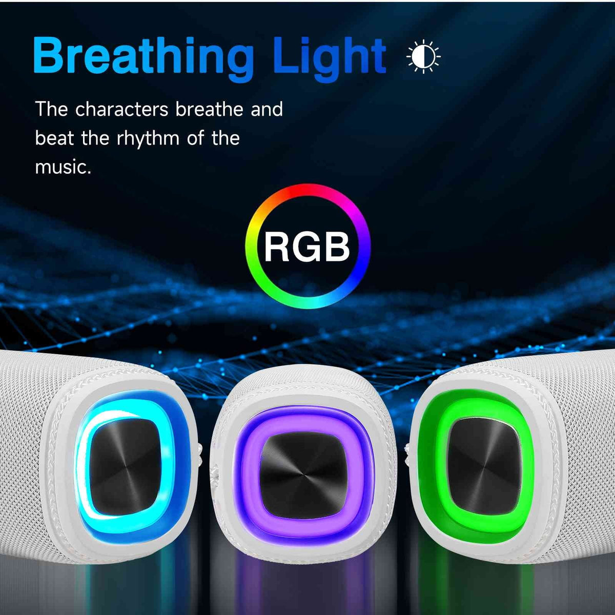 UrbanX Speakers Surround Wireless F62 IPX5 Bass, 360° Sound Waterproof for Bluetooth True Galaxy Portable - Punchy Speaker BT5.3, White Series Pairing, HD with Speaker, Scorpio
