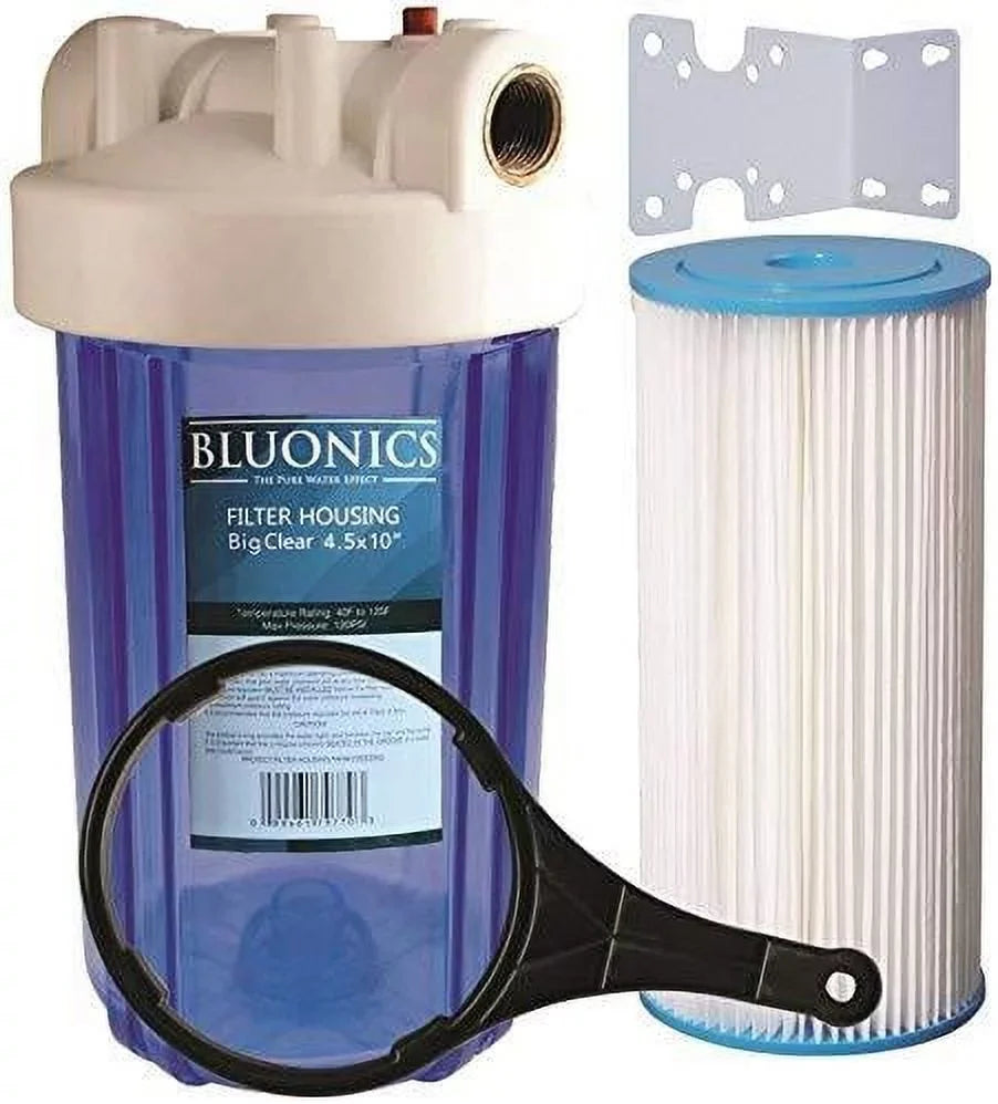 housing Micron with Cartridge liquid 5 10" Big Whole Pleated Sediment Blue Filter blue House clear transparent