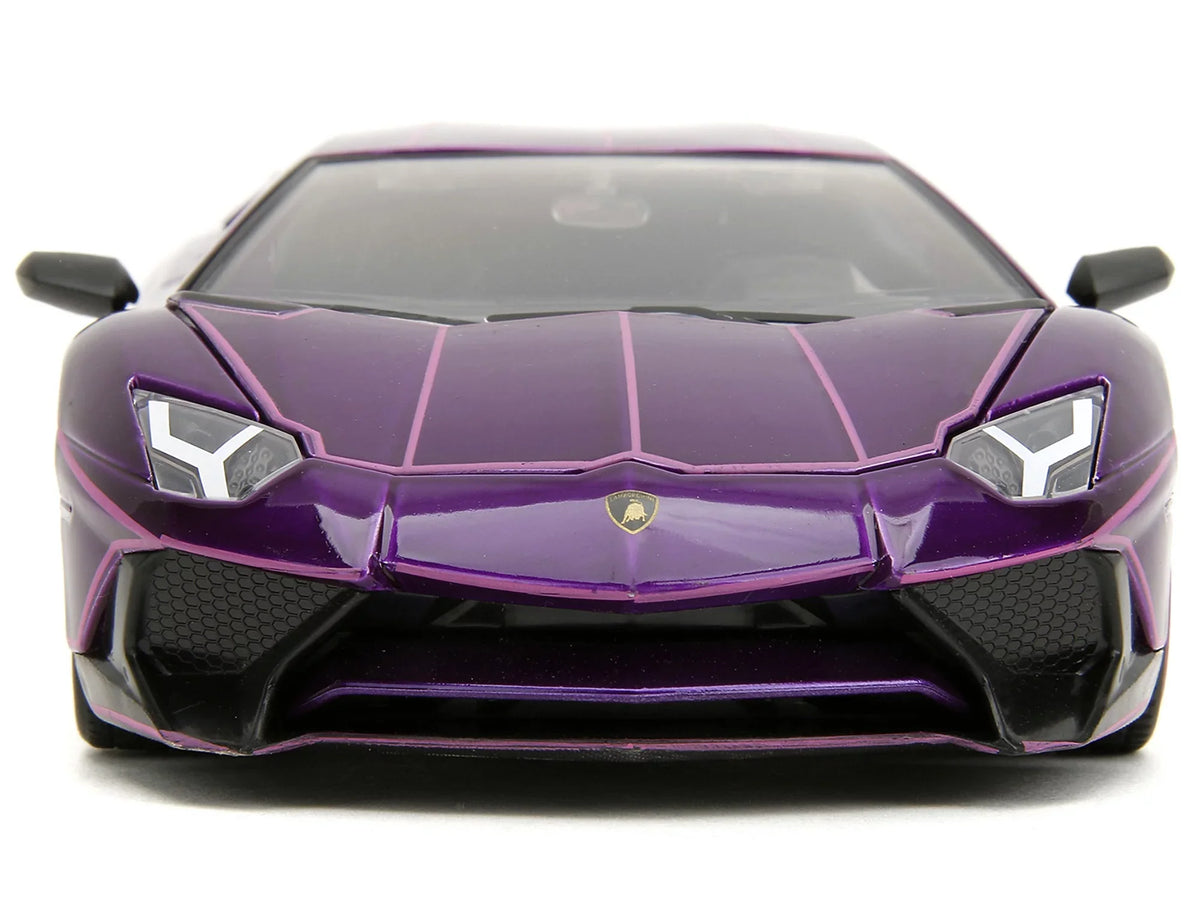 Slips" Candy Graphics Purple Pink Aventador with SV Series Model by Diecast Car 1/24 "Pink Lamborghini Jada