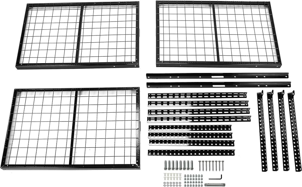 Ceiling Garage Rack Adjustable Mounted Storage Overhead Ceiling Steel Garage Racks 3X6 Storage Shelf Black Organization