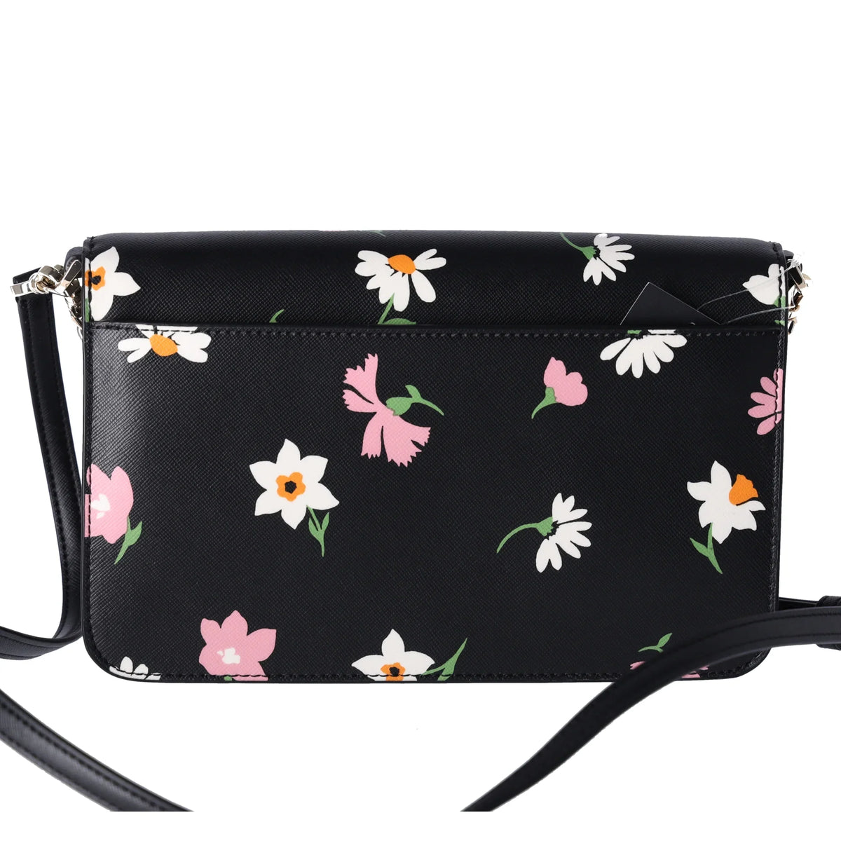 Black Spade Floral Convertible Flap KF441 Waltz Crossbody Kate Madison