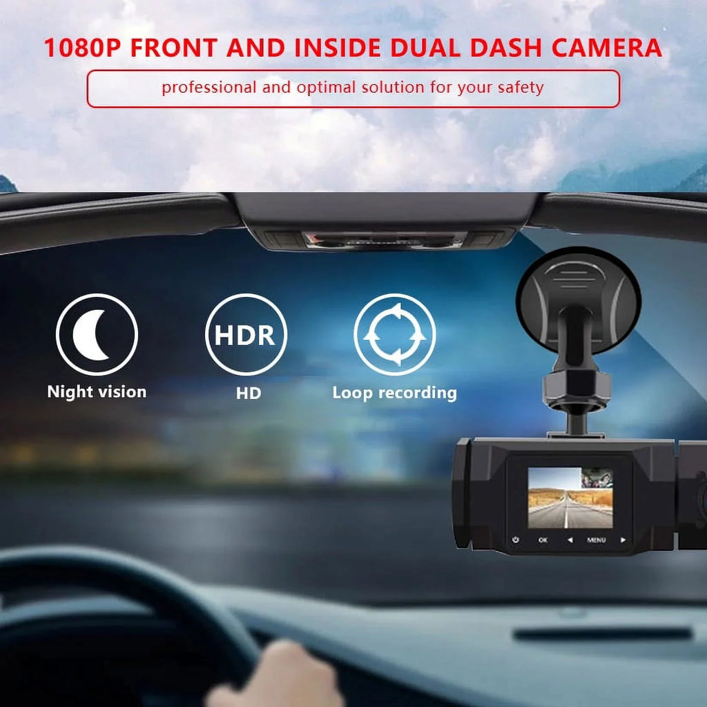 FIEWESEY Driving Speed Cam Mode, Dash Dash Dash Inside, Parking and Loop Recording WiFi Cam with Camera 1080P Recorder Front GPS and Dual