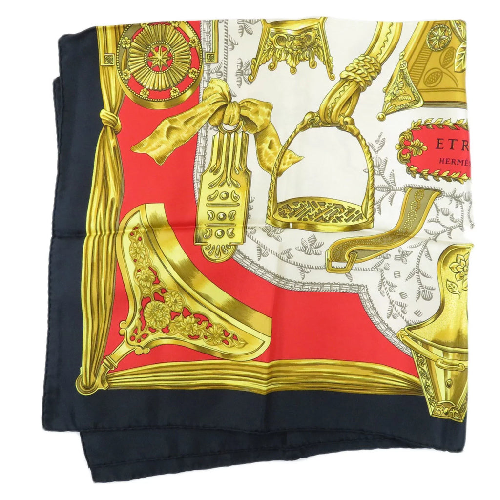 Carre Scarf Hermes Silk Pre-Owned 90 Muffler Stirrup/Horse Women's ETRIERS (Good) HERMES