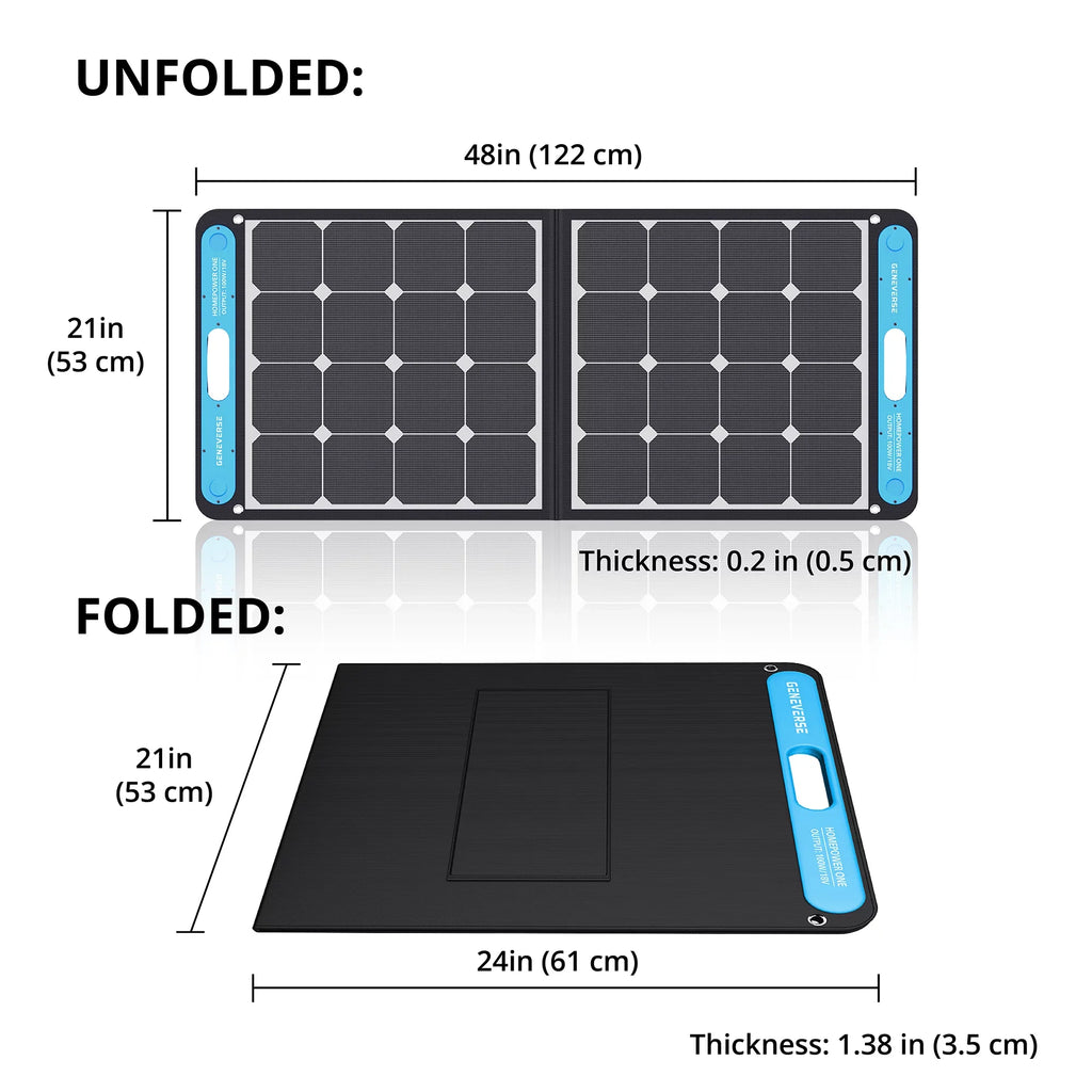 built-in 100 with Watts Monocrystalline USB-A One USB-C Solar Panel and Portable ports SolarPower GENEVERSE