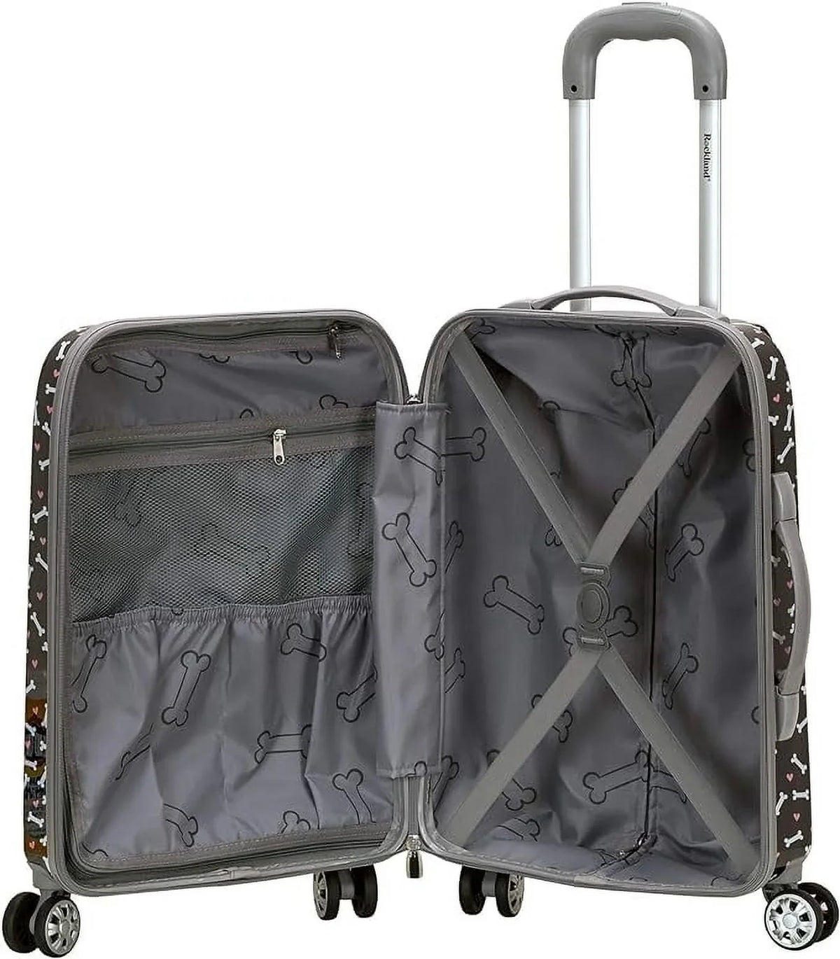 Vision Spinner Box Wheel Open PUPPY/ Carry-On Luggage 20" MULTICOLOR Rockland - Hardside