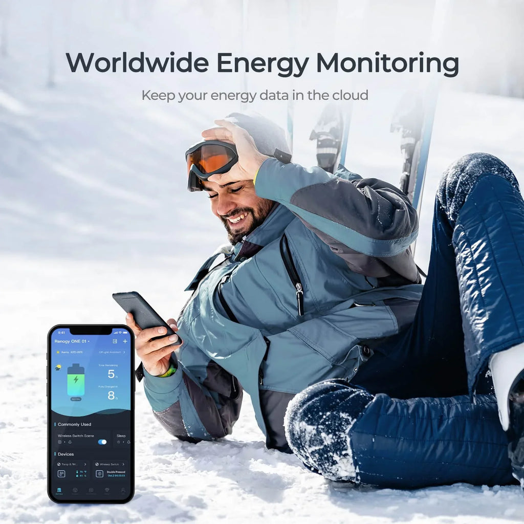 Monitoring Battery Renogy RV Energy with Wi-Fi Leveling ONE System, Devices, Energy Tiny for and Van, Renogy Homes, Boat Works Cabin, Panel Monitoring Off-Grid with All-in-one Core: Version