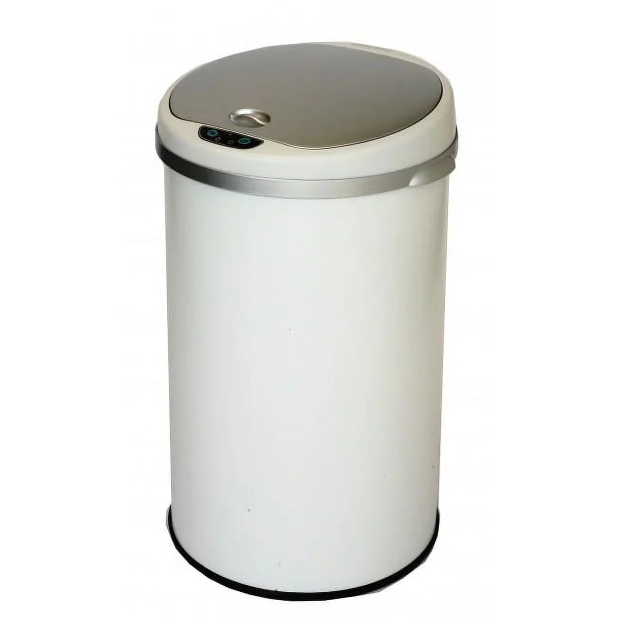 Pearl 8 Finish Round Trash White Matte Deodorizer Can Gallon Sensor