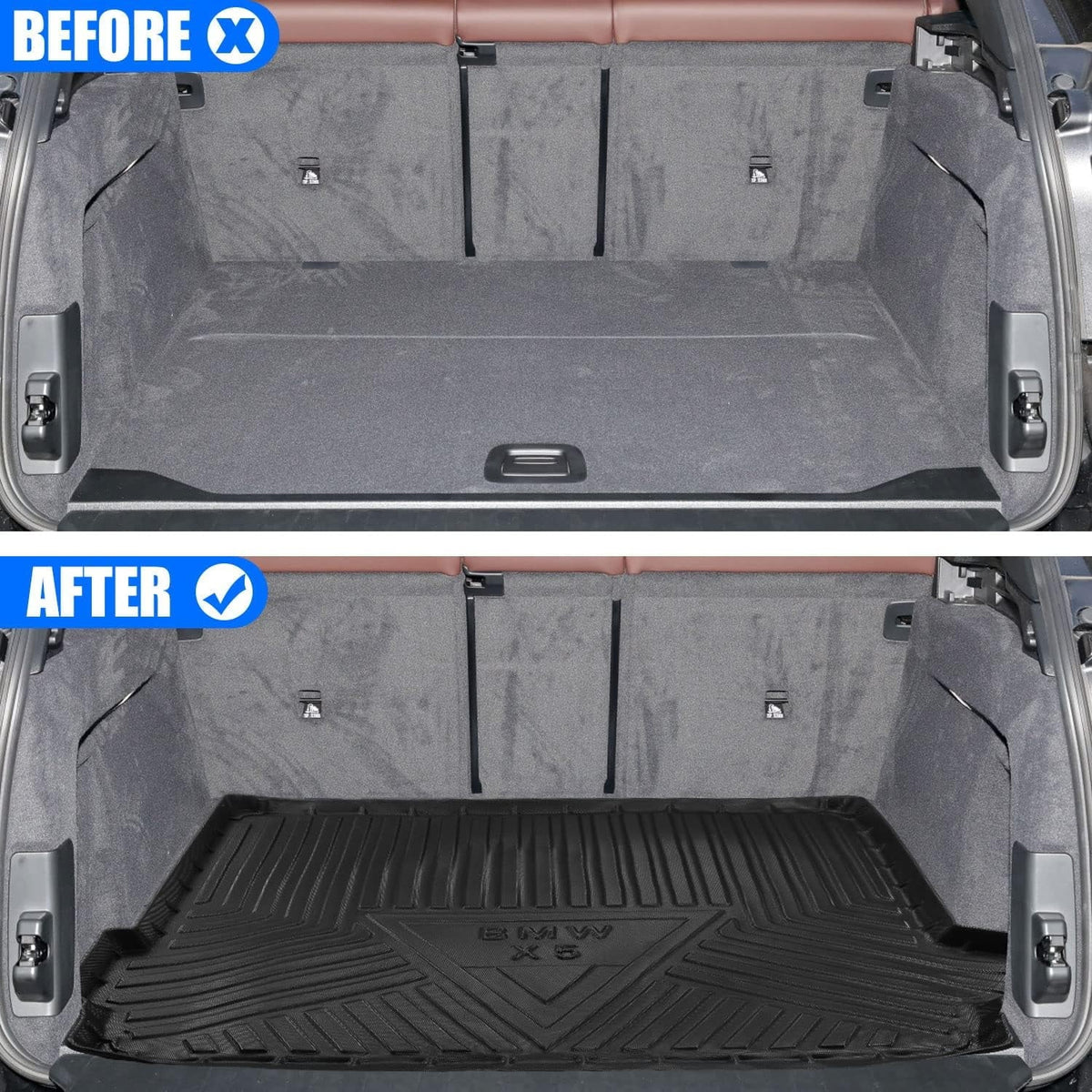 Floor X5 Cargo fit 2024 Accessory 2021 Liner Trunk for Cargo 2023 Mat X5 2020 2019 Tray All Black Rear 2022 Cover climate 2019-2024 ,