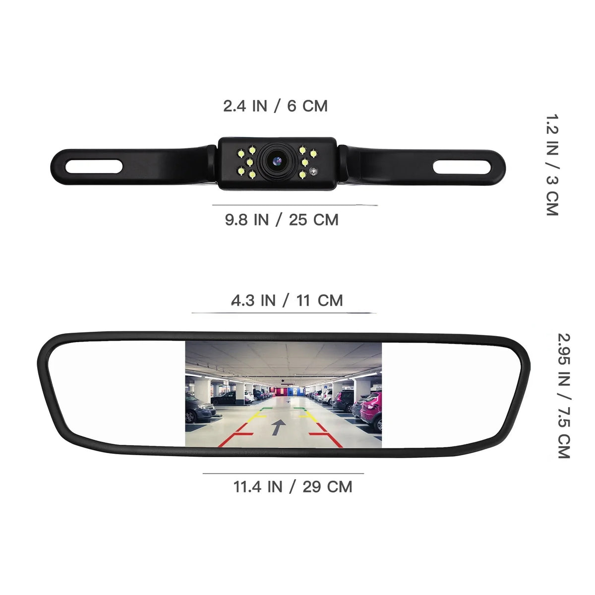 Camera,Vehicles Cheefull Rear 4.3" Vision Camera Night Car Cam Driving View System Reverse Backup Mirror Parking