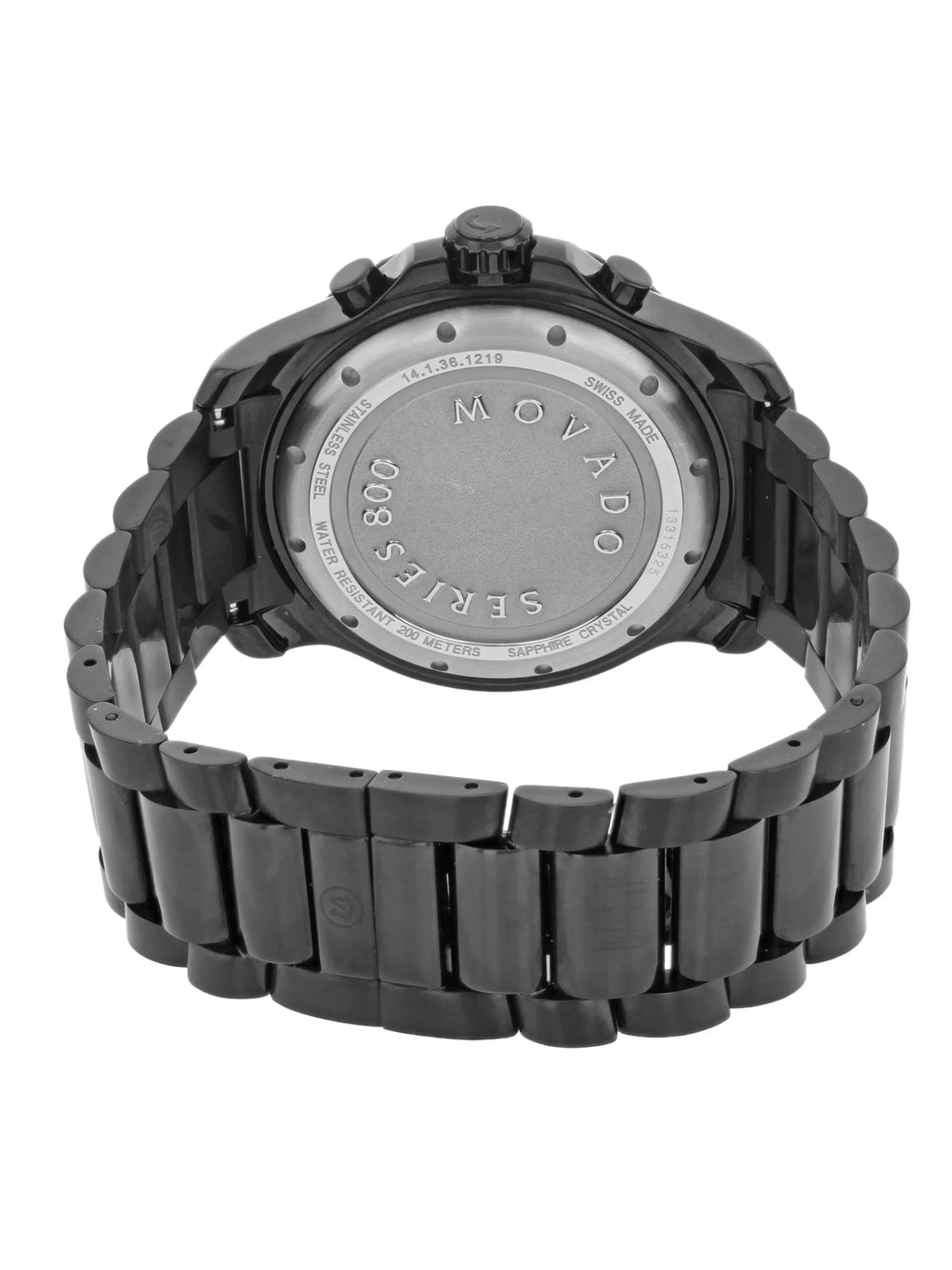 Movado 2600119 800 Quartz Series Black Coated Steel PVD Pre-Owned Watch (Good)