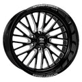 22X12 Milled -44ET 6X139.7 LHD Wheel 7 FORGED SENTRY Black HD LUXXX Gloss 122.1CB PRO