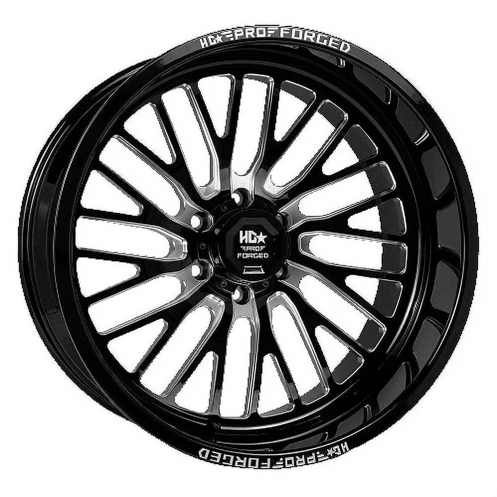 22X12 Milled -44ET 6X139.7 LHD Wheel 7 FORGED SENTRY Black HD LUXXX Gloss 122.1CB PRO