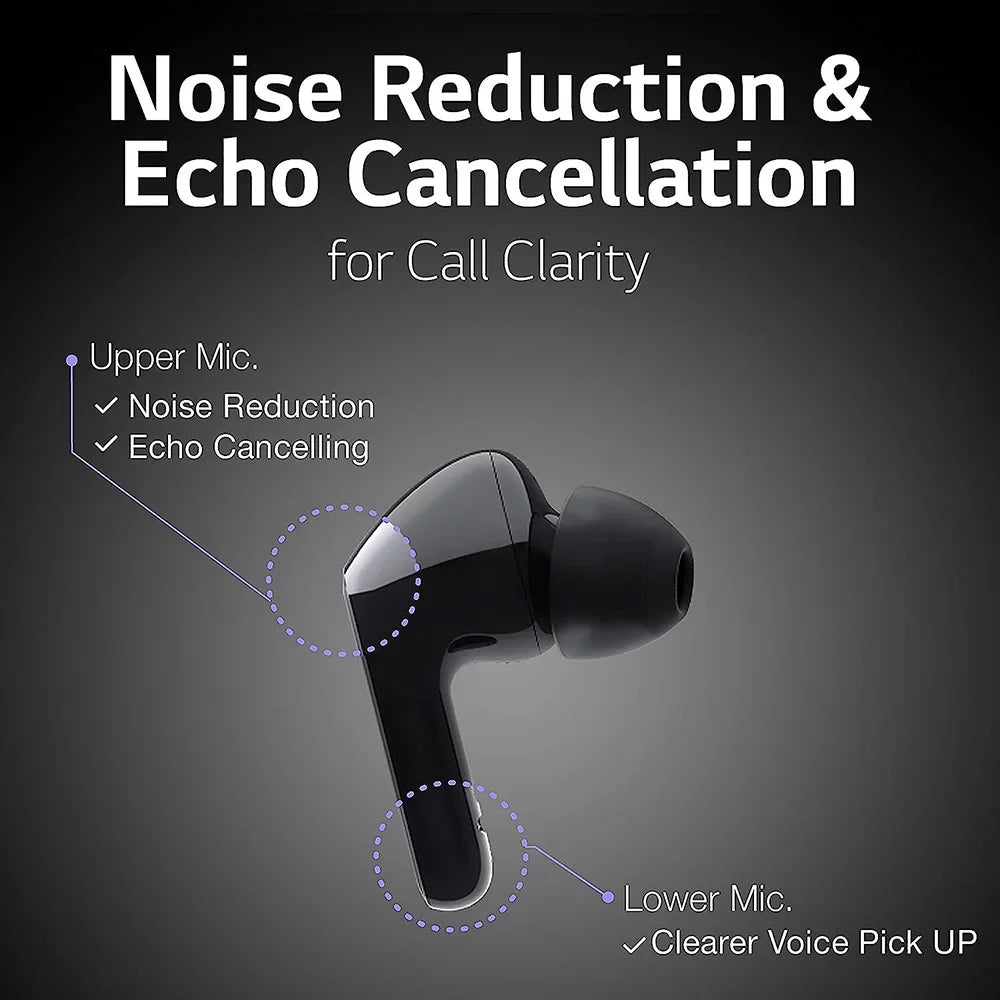 Compatible, Earbuds Free Bluetooth and TONE Noise Wireless Microphone Dual Office, Android Charging FN5W Meridian Reduction, with Open Wireless Sound, Work/Home - Box True for iPhone LG Black