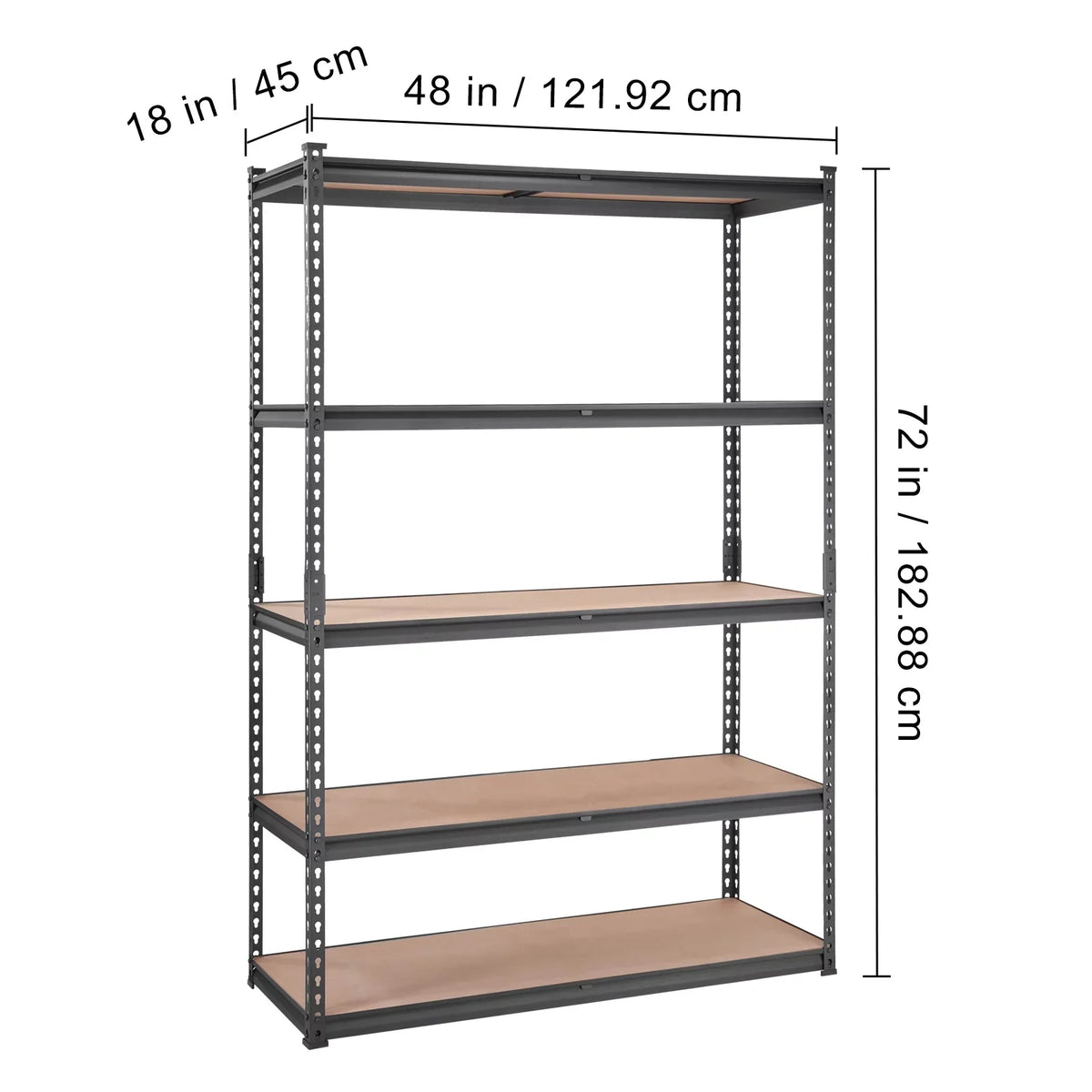 72 18 lbs x D in. Rack 2000 Storage Storage H ,Garage x 48 in. 5-Tier BENTISM in. W Shelving Load Adjustable Unit