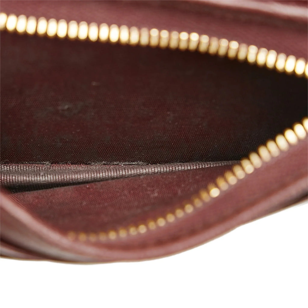 Leather Authenticated Wallets Pre-Owned Ophidia Small (Good) Unisex Red Calf