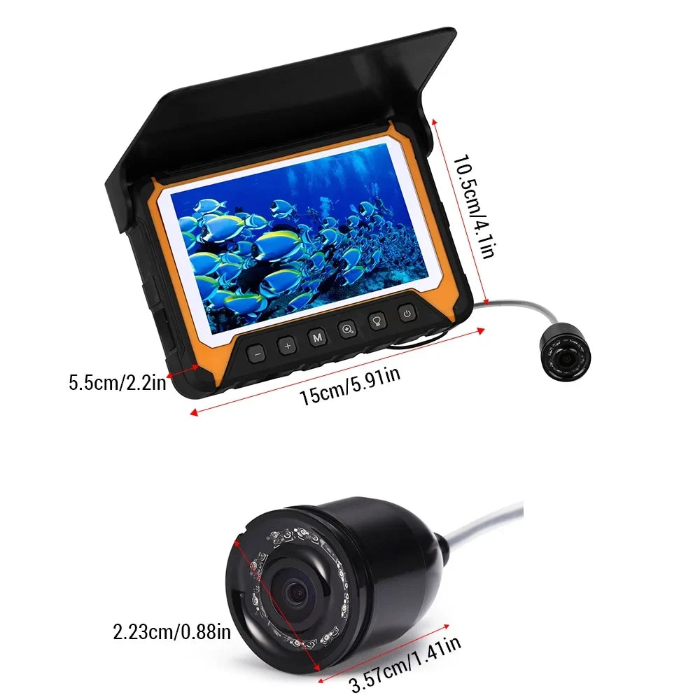 River/Ice Fishing 5in Night , Suitable 500,000 Fishing Vision LCD Wide Pcs Pixels, Angle, Camera IR 120° 8 Underwater for