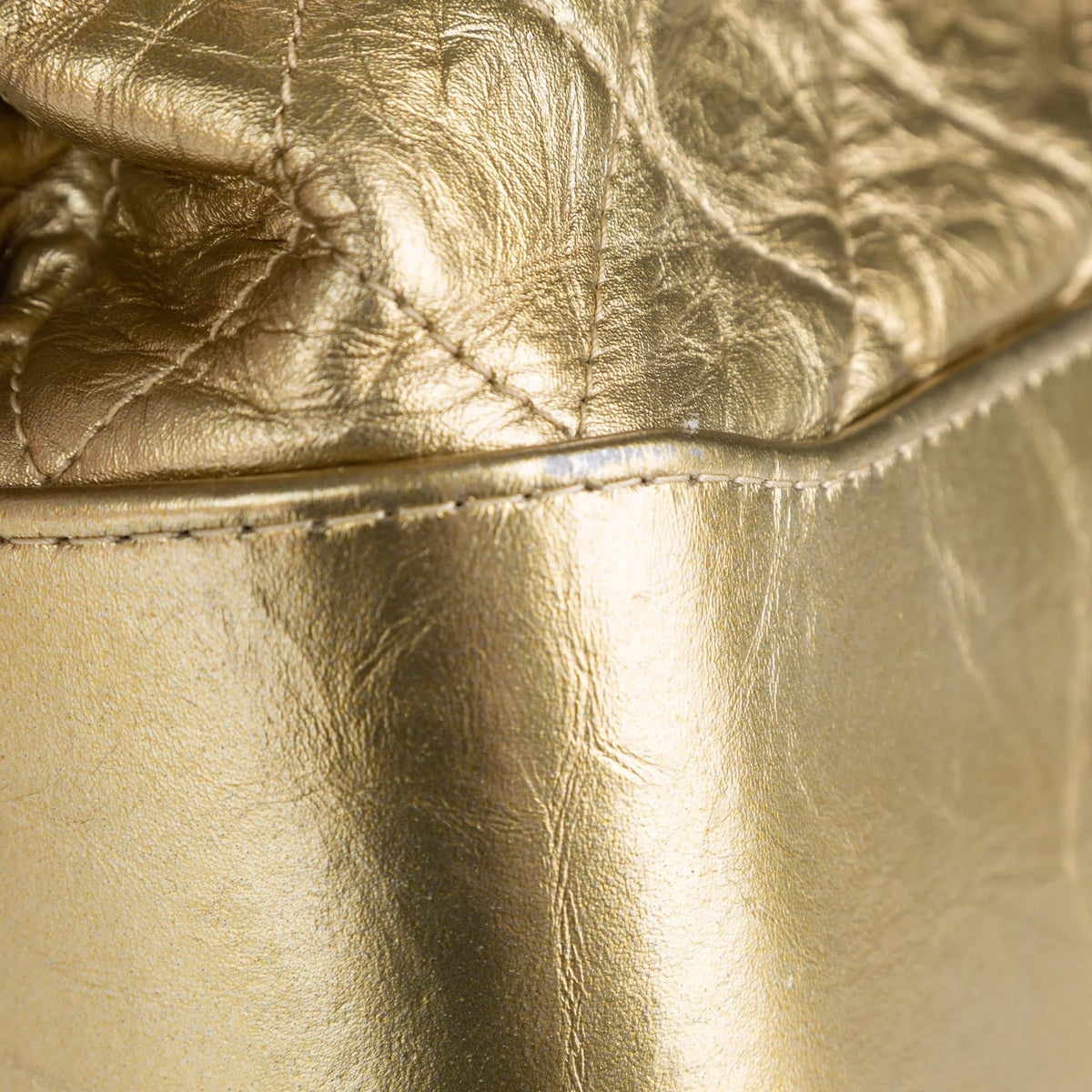 Unisex Hobo Leather Lambskin (Good) Bag Pre-Owned Shoulder Medium Authenticated Gold Gabrielle