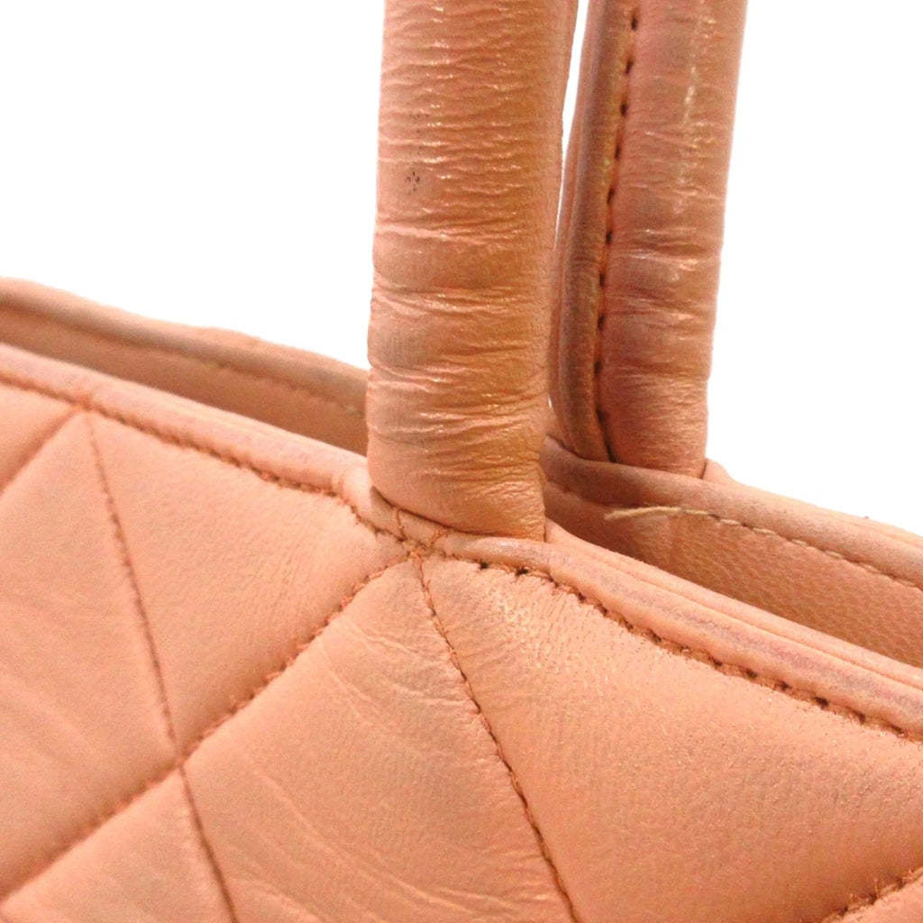 Lambskin Authenticated Bag Leather (Good) Women Orange Medallion Tote Tote Pre-Owned