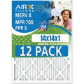 AIRX Comparable Air - WICKED 12 14x14x1 CLEAN MERV & 5 Pack 8 MPR Rating, Filters by FILTERS Furnace in to of Made AIR. 700 USA FPR Filter