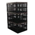 Collapsible Plastic Basket, 42 L Storage 3-Pack Storage Morcte Crates, Folding Stacking