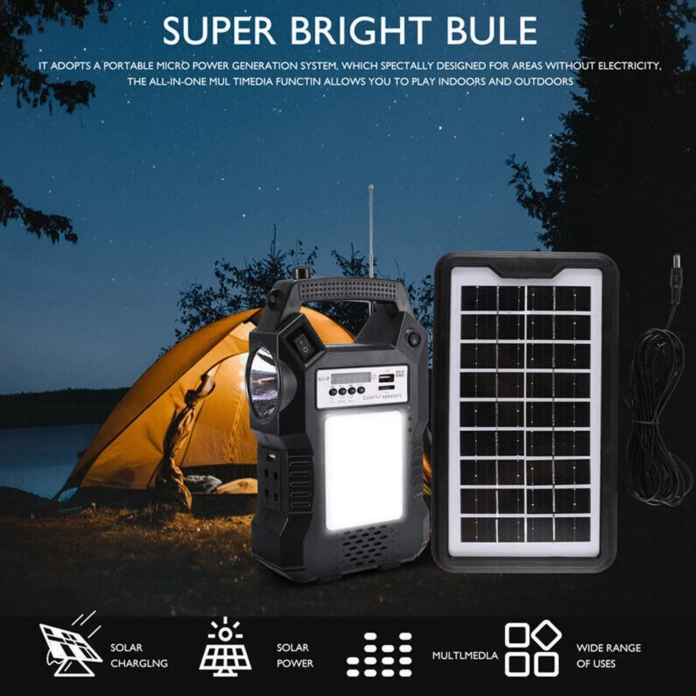 Flashlight for Portable Station, Generator, Charge, Way Panel with Dual Rechargeable Bank Power Bulbs 3 Powered DFITO Solar Solar Hiking To LED Camping Emergency Solar
