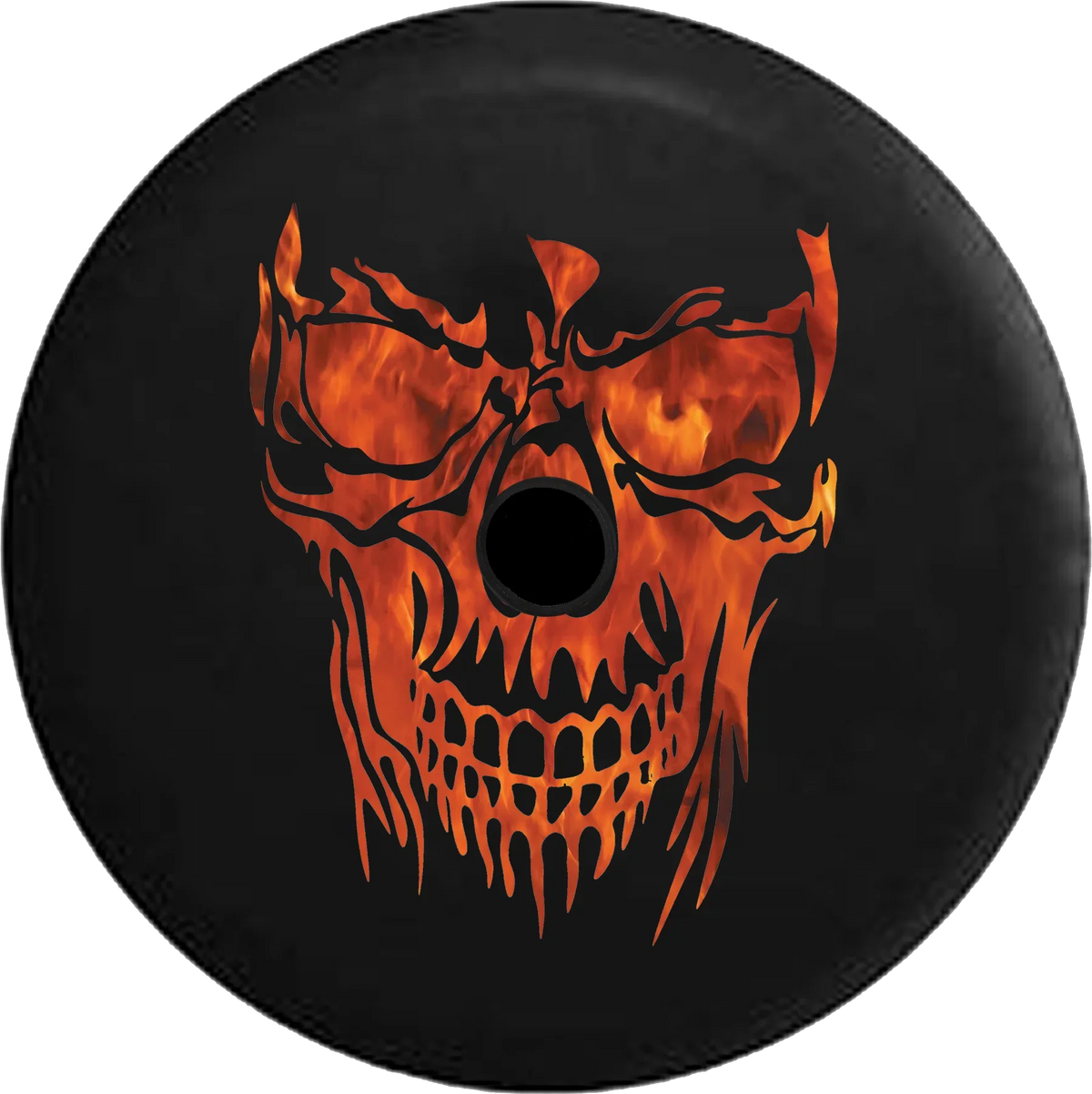 Real 33 Back Wrangler Inch Spare Face Hell 2018 2019 for and Flaming Tire RV JL Camera Jeep Skull Backup Fire Cover