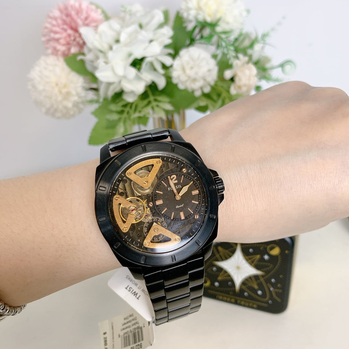 Fossil Black Stainless Watch BQ2788 Privateer Steel Twist
