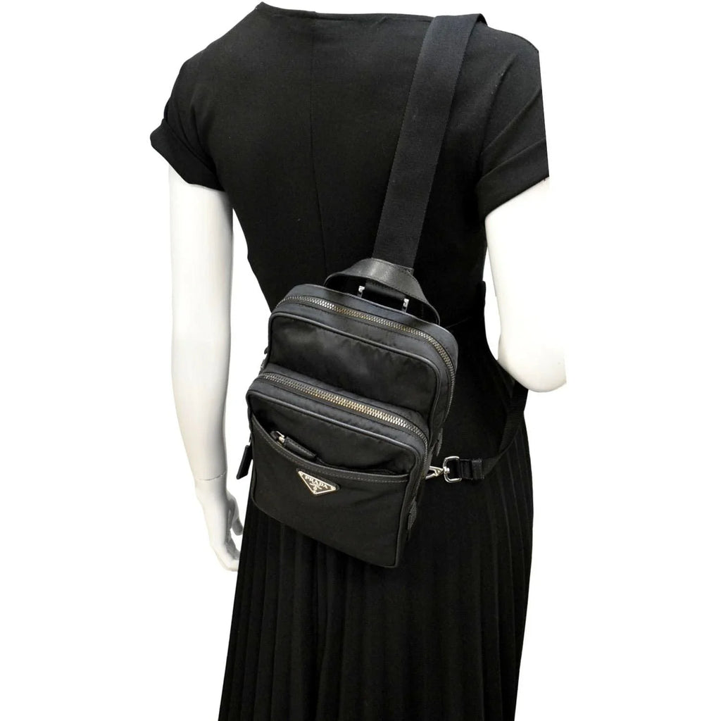 PRADA 2vz026 Pre-owned Nylon Black Bag Backpack