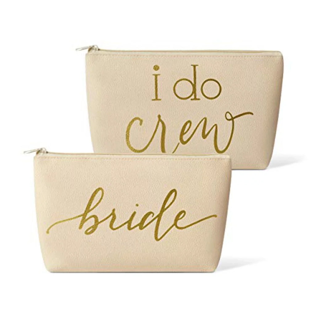 Bridal Parties, Makeup and of for Faux Showers Piece Party Weddings, Set Cream Leather Beige 11 Leather Bachelorette Bride Bags Bridal and