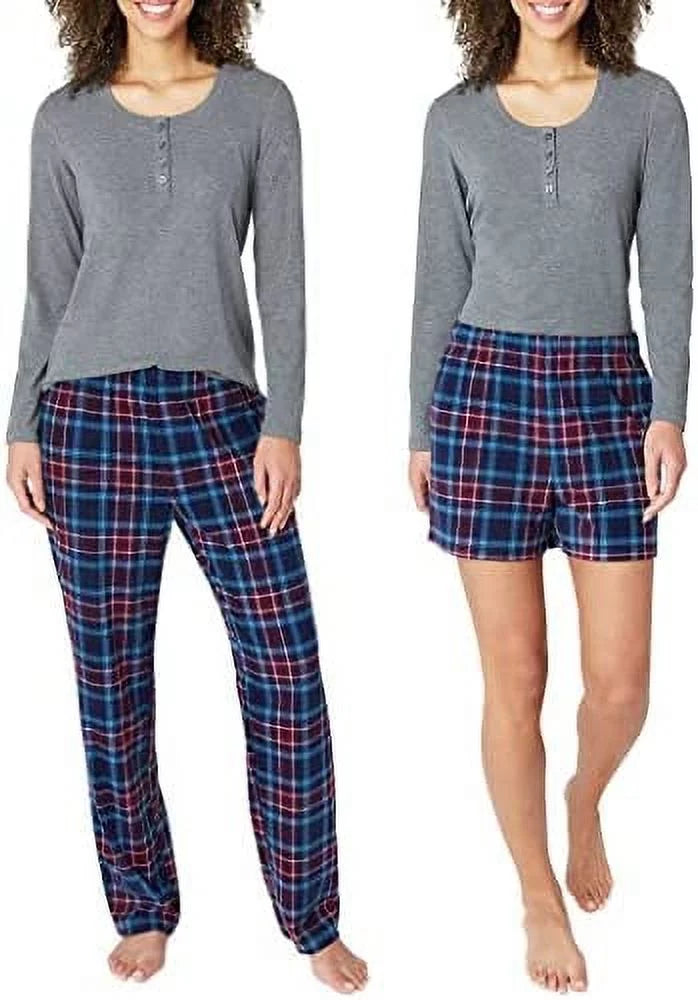 Large) 3-Piece Knit Waffle Eddie Set (Gray, Bauer Women's Pajama