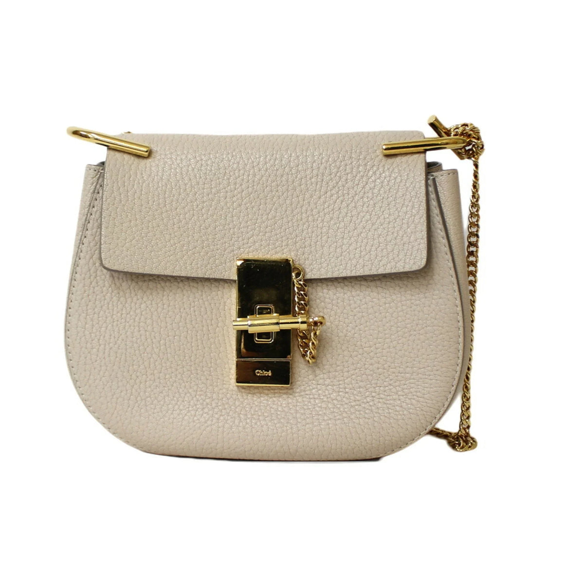 Chloe BRB01000000002558 Chain Shoulder Pre-Owned (Fair) Chloé Leather Beige Bag Ladies