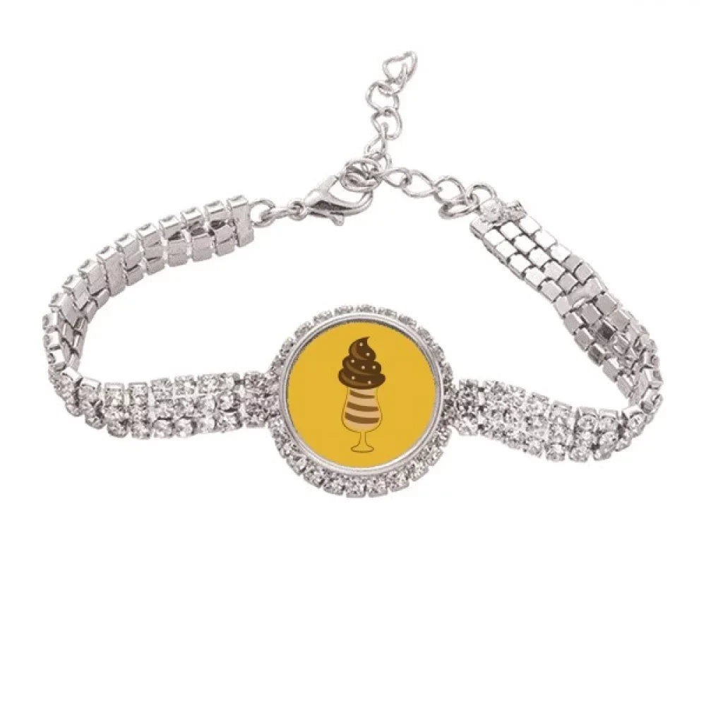 Pattern Chain Cup Tennis Bracelet Ice Sweet Chocolatey Diamond Jewelry Anklet