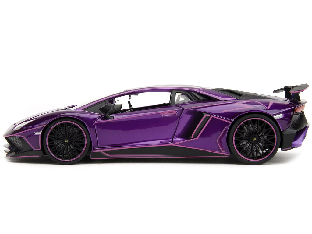Slips" Candy Graphics Purple Pink Aventador with SV Series Model by Diecast Car 1/24 "Pink Lamborghini Jada